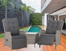 Bostin Life Recliner Chairs Outdoor Sun Lounge Setting Patio Furniture Wicker Sofa Dropshipzone