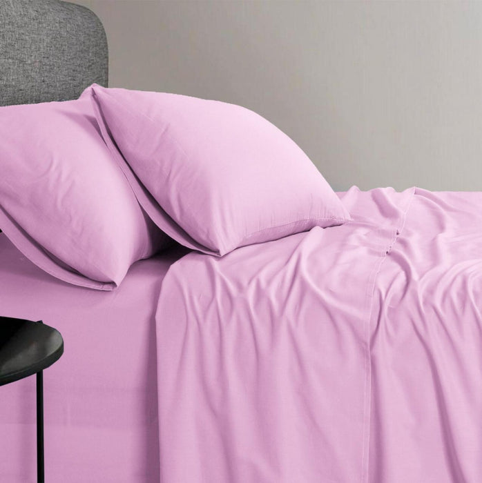 Linen 1200TC Organic Cotton Sheet Sets - King Single Size Pink