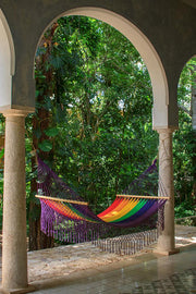 Bostin Life Resort Style Fringed King Size Hammock - Rainbow Home & Garden > Outdoor Living