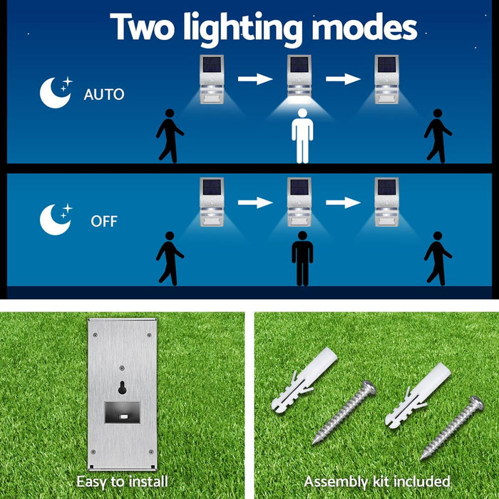 Set Of 4 Led Solar Powered Sensor Light Home & Garden > Lights