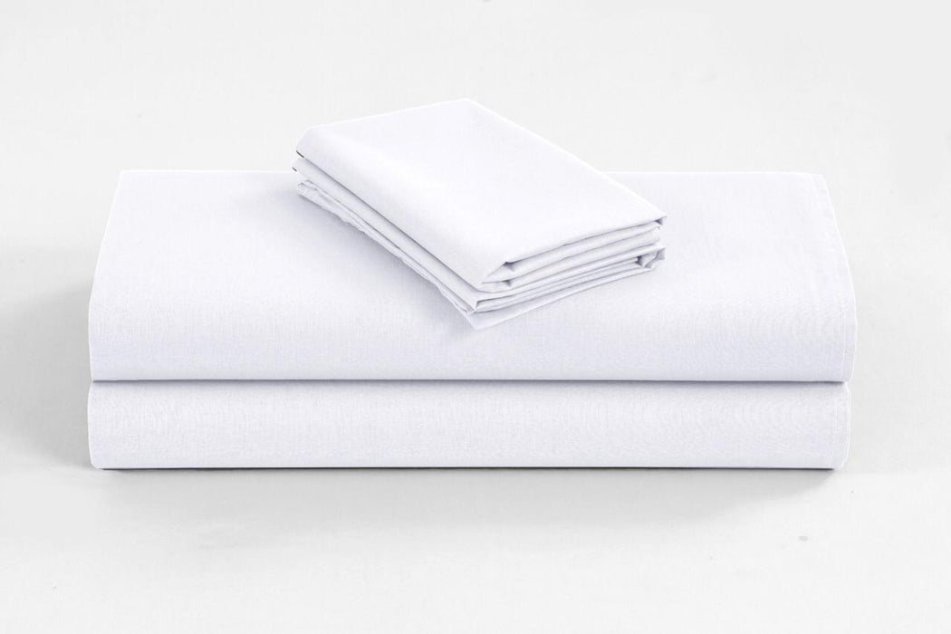 Linen 1200TC Organic Cotton Sheet Sets - King Single Size White