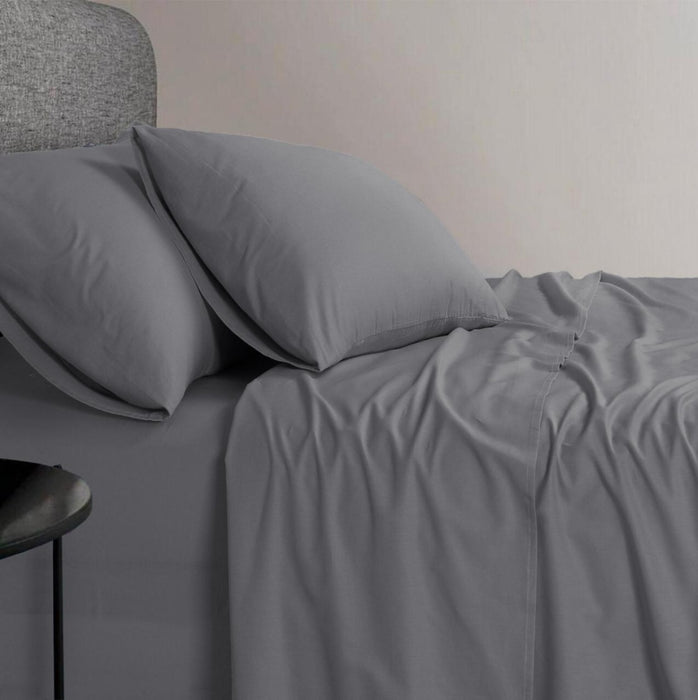 Linen 1200TC Organic Cotton Sheet Sets - King Single Size Grey